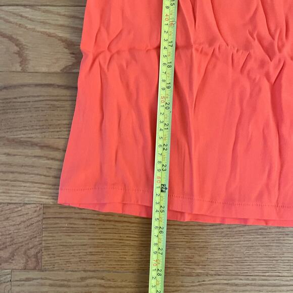 Alexis Sarah Blouse Womens Large Orange Short Sleeve Gold Metal V-Neck Cut-Out - Picture 7 of 7